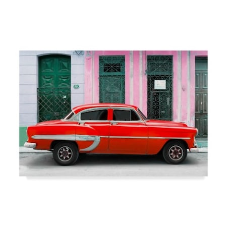 Philippe Hugonnard '66 Street Havana Red Car' Canvas Art,12x19